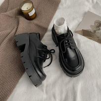 Uniform Shoes Small Leather Shoes Female British Girl Japanese Wild Black Retro Mary Jane Shoes Lolita Platform Shoes Low Hee 36 black