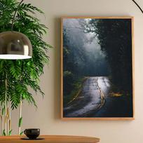 1pc Dark Green Forest Foggy Mountain Landscape Nature Scenery HD Posters Home Room Bar Cafe Decor Art Wall Painting Picture 21cm×30cm NoFrame gray