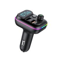 Car Fast Charge Bluetooth 5.0 FM Transmitter PD Dual Player Music Type-C Colorful Ambient MP3 Player Car Charger Support TF Card juoda