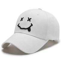 Vyriškos moteriškos šypsenos veido siuvinėjimo beisbolo kepurės medvilninės reguliuojamos snapback kepurės Hip Hop Trucker kepurė vasarinė lauko kepurė nuo saulės Tėčio kepurė balta