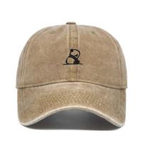 Madinga pandos siuvinėjimo beisbolo kepuraitė vyrams ir moterims, skalauta medvilnė, snapback kepuraitės, lauko, reguliuojama, gatvės stiliaus, apsaugančios nuo saulės kepurės Adjustable chaki