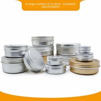 Profesionali apvali aliuminio dėžutė plaukų vaškui ir arbatos pakavimui 10ml 35*18 thread silver