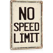 No Speed Limit Signs Vintage Reproduction Funny Garage Man Cave Bedroom Decor Metal Tin Sign Wall Art for Home Pub Office 20x30cm šokoladas