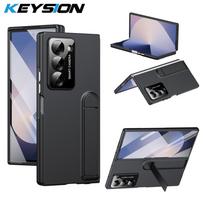KEYSION Shockproof Case for Samsung Galaxy Z Fold 6 5 5G Hard PC Kickstand Phone Cover with Tempered Glass Screen Protector for Galaxy Z Fold 6 juoda