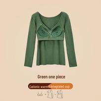 Women's German Velvet Thermal Underwear with Chest Pads, Long-Sleeve Slim Fit, Plus Velvet, Thickened for Autumn and Winter. L 95-115 jin