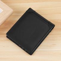 Men's Wax Leather Wallet: Retro Contrast, Multi-Card, Money Clip