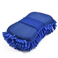 1 vnt. Mėlynas mikropluošto čenilo automobilio plovimo kempinė Priežiūra Plovimo šepetėlio padėkliukas Valymo įrankis Automobilio plovimo rankšluostis Pirštinės Stiliaus aksesuarai mėlyna