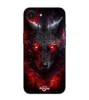 Maniacase Case For Iphone 16E Black Wolf Red Fire juoda