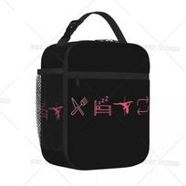 Eat, Sleep, Pole Dance, Repeat Print Insulated Lunch Bags Thermal Cooler Lunch Box with Side Pocket for Woman Kids Work School 26x21x11CM juoda