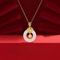 Fu Brand Ping An Buckle Necklace Women's Light Luxury Niche Clavicle Chain Send Girlfriend Girlfriend Birthday Gift Necklace