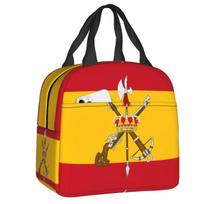 Spanish Legion Lunch Box Women Resuable Spain Military Cooler Thermal Food Insulated Lunch Bag Office Work Picnic Bags 22x20x13CM smėlis