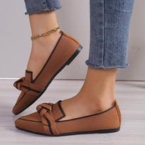 Women's Shoes Loafers Ballet Flats Pointed Toe Barefoot Slip-on Casual Low Heel Luxury Brand Woman Shoe New in Butterfly2024 36 šviesiai ruda spalva