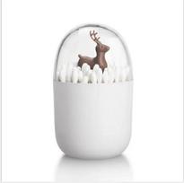 Kūrybiška dantų krapštukų dėžutė, plastikinė vatos pagaliukų dėžutė su mielu mini zuikučiu, kaktusais, miela, graži ir paprasta elk white