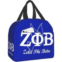 Zeta Phi Beta Thermal Lunch Bag Portable Insulated Lunch Box Tote Bag for Travel Beach Picnic Work Sisters Paraphernalia Gifts 22x20x13CM smėlis