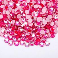 Minkštas, Guminis dugnas Fluorescentinis Ab Karštieji klijai Vienodas Cirkonio Stiklas Pasidaryk pats Drabužių Aksesuarai Lipdukas Gręžtuvas SS6 1.9-2 about 1440 pcs/bag pink