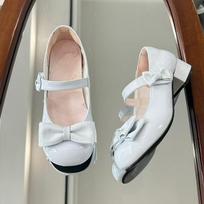 Cream cake sandwich love peach campus style elegant and cute round head lo shoes bow height increase and thin low heels 35