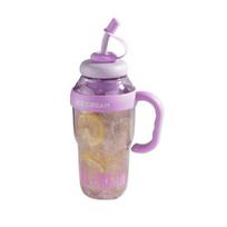 1300ML Miela gertuvė su šiaudeliu, nepralaidus dangtelis, reguliuojamas dirželis, nešiojamas kelioninis puodelis, didelės talpos, fitneso, dviračio butelis, be BPA, vasaros šalto vandens ąsotis 1300ML šviesiai violetinė spalva