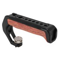 Camera Top Handle with 3 Cold Shoes 14 Inch 38 Inch Threaded Hole Ergonomic Aluminum Alloy Wooden