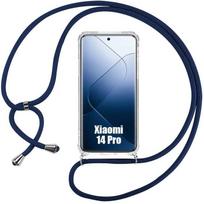 Lanyard Case - E.F.CONNECTION - Xiaomi 14 Pro - Shockproof - Transparent - Navy Blue