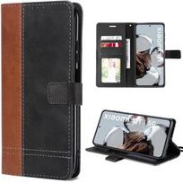Case for Xiaomi 12T - 12T Pro - Shockproof Brown Leather Effect with Card Storage