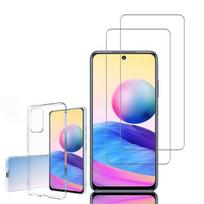 Pour Xiaomi Redmi Note 10 5G 6.5 : Coque silicone gel UltraSlim - TRANSPARENT + 2x Films Verre Trempé