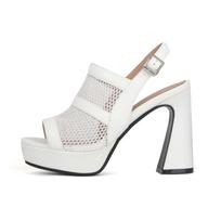 Krazing Pot polyurethane air mesh Spring Summer Size 43 Size 42 Women Platform Women Peep Toe Toe Sexy Thick Bottom Pumps 35 balta