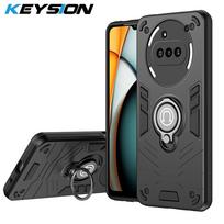 KEYSION Shockproof Case for Nothing Phone 3A Silicone+PC Metal Ring Stand Camera Protection Phone Back Cover for Nothing 3A for Nothing 3A juoda