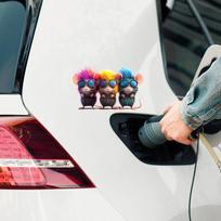 Funny Three Little Mice Glass Car Background Beautification Decorative Sticker 11*16cm /fun-f677uv