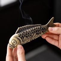 Carp Incense Burner Simulation Ornament Housewarming Gift Censer Stand Incence Stick Holder for