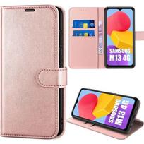 Phone Case - for Samsung Galaxy M13 - Leather Effect - Magnetic Closure - Pink rožinė