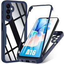 360 Case - Booling - for Samsung Galaxy A16 - Full TPU Protection - Hard PC Back - Navy Blue mėlyna