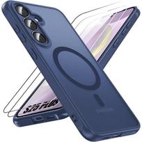 Case and 2 Tempered Glasses for Samsung Galaxy S25 Plus (Galaxy S25+), with Magnetic Ring and Camera Glass - Navy Blue