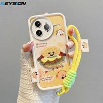 KEYSION Cartoon Cute Plush Embroidery Case for POCO F7 Ultra with Lanyard Silicone Shockproof Phone Cover for Xiaomi POCO F7 Pro for POCO F7 Ultra