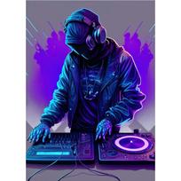 Neoninis dizainas Muzika Šaunus DJ Ausinės Plakatas Drobės Paveikslai Abstraktūs sienų menai Barui Klubo kambariui Namų dekoras Be rėmelių Be LED 21cm×30cm NoFrame