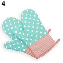 2 PCS Anti-skip Printing Oven Mitt Heat Resistant Protector Kitchen Holder Glove MIT mėlyna