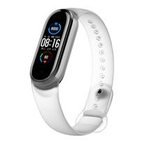 Skaidrus dirželis, skirtas Xiaomi Mi Band 6 5 4 3 Minkšta riešo apyrankė, skirta Mi Band 3 4 Mi Band 5 6 Dviejų spalvų pakaitinis dirželis, skirtas Mi Band 6 3 4 5 For Mi Band 3 4 balta