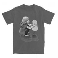 Goodnight Punpun Aiko Kiss Men's T Shirt Oyasumi PunPun Awesome Tees Short Sleeve O Collar T-Shirts 100% Cotton Printing Clothes S tamsiai pilka spalva