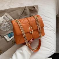 Kiwi Green Summer PU Leather Flap Crossbody Bags For Women Luxury Solid Color Shoulder Handbags Chain Purses 23x11.5x16cm