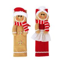 2Pcs Christmas Refrigerator Handle Covers Gingerbread Man Cabinet Handle Covers Kitchen Appliances