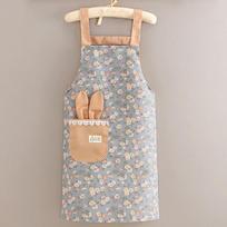 2025 Canvas Apron Women Cute Home Kitchen Anti-fouling Wear-resistant Breathable Cooking Apron Workwear with Large Pocket
