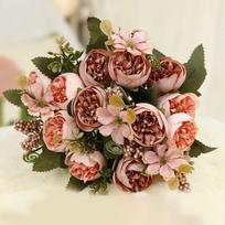 Office Decoration Rose Flower Rose Fake Flower High Quality rožinė