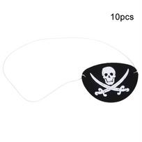 10 vnt./maišelis Helovino piratų akių lopai Kostiumai Kaukolės akių dangteliai Kaukės Piratų vakarėlio reikmenys white