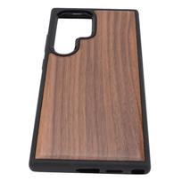 Slim Wood Case for Galaxy S24 Ultra Shockproof Scratch Proof TPU Polished Solid Wooden Phone