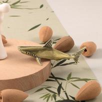 Copper Shark Statue Brass Sea Animal Ornament Portable Creative Party Favor Home Decoration Small
