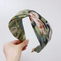 PROLY New Fashion Hair Accessories For Women Wide Side Indigo Dyeing Hairband Cross Knot Headwear Headband