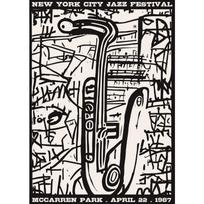 Jazz Festival Paris Chicago Retro Jazz Club Cat Instrument Art Poster Canvas Painting Wall Prints Picture Living Room Home Decor 21cm×30cm NoFrame