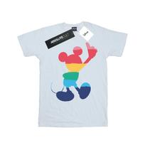 Disney Mens Mickey Mouse Rainbow Pose T-Shirt S balta