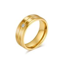 European and American Minimalist Style Titanium Steel Carving Inlaid with Zircon Single Diamond Mens Ring Ring Fashion 7#