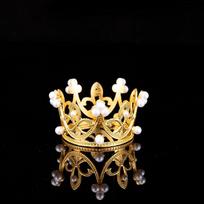 Mini karūnos torto dekoravimas Princesės Topper Pearl Tiara Vaikų plaukų papuošalai vestuvių gimtadienio vakarėliui torto dekoravimui auksas