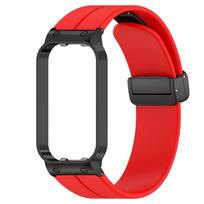 Silikoninis dirželis skirtas Xiaomi Smart Band 8 Active Laikrodžio apyrankė Metalinė magnetinė sagtis Apyrankė Correa For Mi Band 8 Active For Mi Band 8 Active raudona